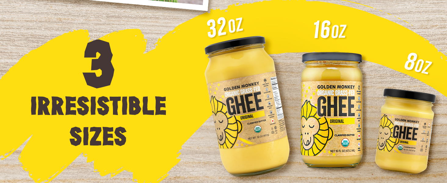 GOLDEN MONKEY Grass Fed Ghee Clarified Butter for Energy