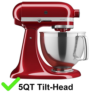K45ww 6-wire whip whisk attachment suitable for Kitchenaid 5QT Tilt-head Stand Mixers models.