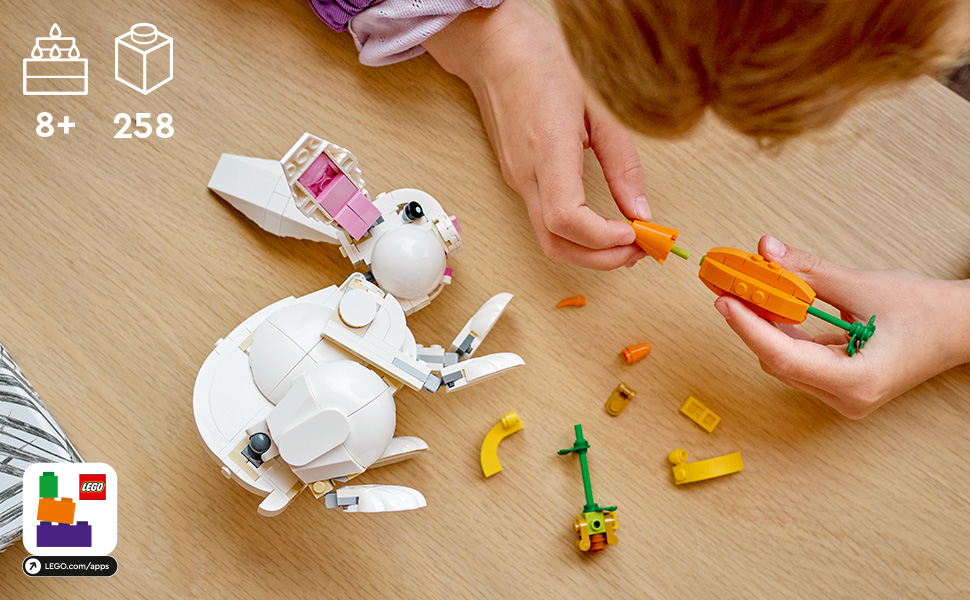 LEGO 31133 Creator 3in1 Weißer Hase Tierspielzeug Set mit Hasen ...