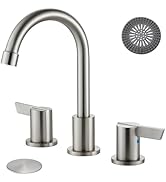 Cinwiny Bathroom Sink Faucet 3 Hole, 8 Inch Widespread Bathroom Sink Faucet with 2 Handles, Pop-u...