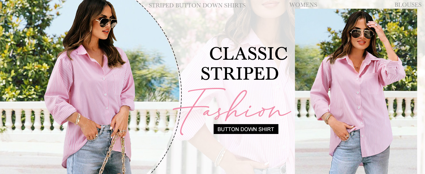 striped button down shirt women