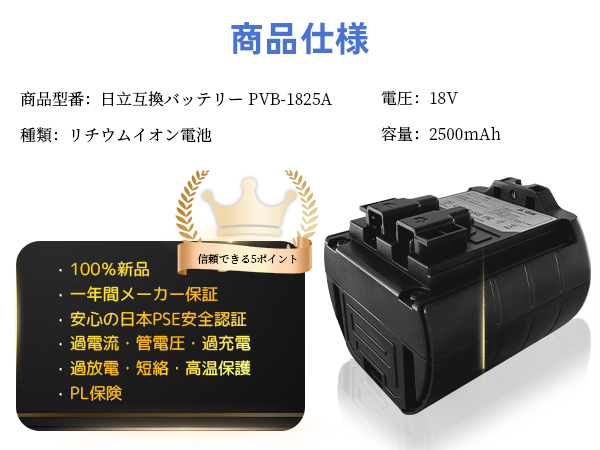 日立掃除機用　リチウムイオンバッテリーPVB-1825A PVB-1825A PV-BFL1-008]HITACHI 日立 掃除機 コードレス