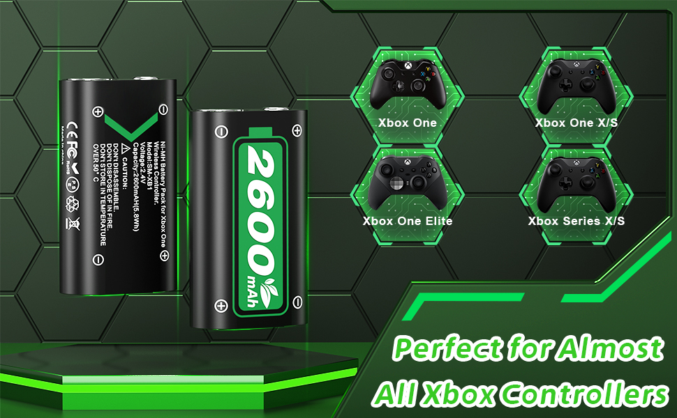 Rechargeable Battery for Xbox One 2600mAh Fast Charging Battery Pack