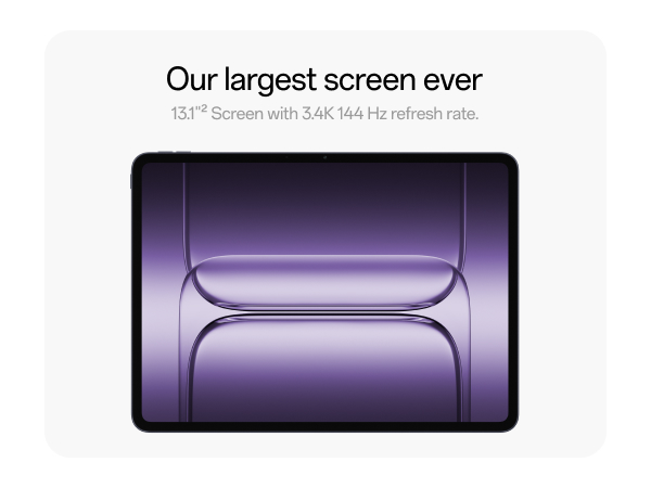 OnePlus Pad 3 World's Fastest Snapdragon 8 Elite Processor, 13.2" 3.4k  Screen, 144Hz Adaptive Refresh Rate, 8 Speakers, OnePlus AI, 12140 mAh  Battery, 12 GB RAM + 256 GB ROM WiFi, Storm Blue : Amazon.in: Electronics