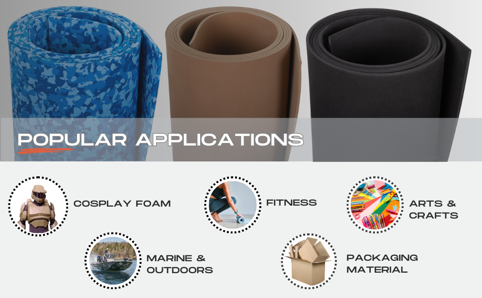 GradyFoam Large 3mm EVA Foam Sheet 44"x 85" High Density