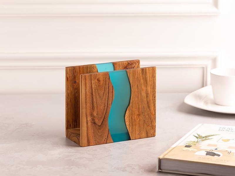Green, blue, turquoise napkin holder