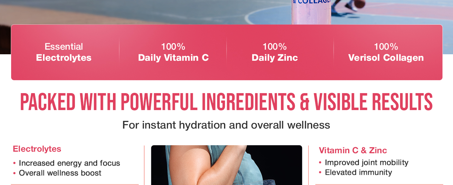 flavored collagen powder to go packets workout recovery drink electrolyte hydration powder packets