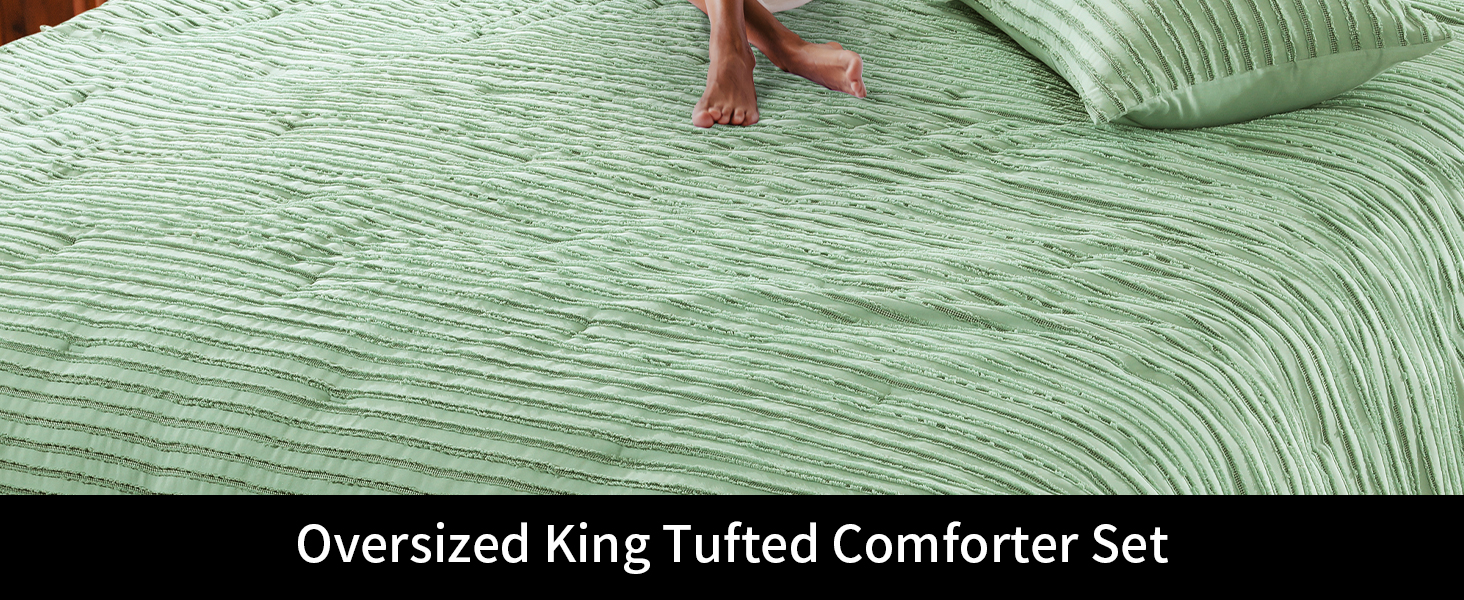 HOMBYS Oversized King Boho Comforter Set for King Bed
| HOMBYS Sage Green Tufted Jacquard Geometry Bedding with 2 Pi 27580299 6c52 4359 B32f 8744b7c1fe36. CR0,0,1464,600 PT0 SX1464 V1