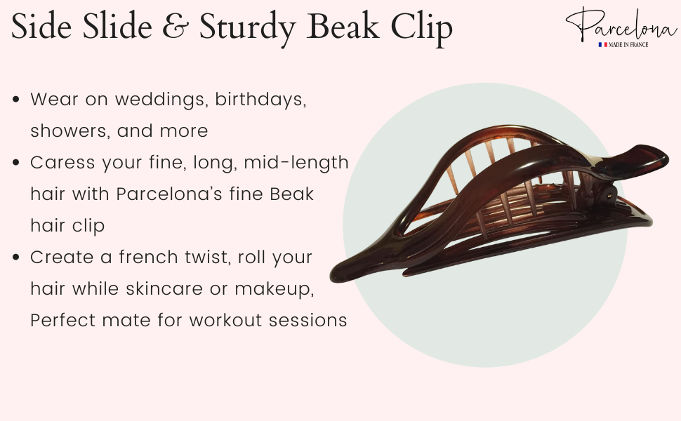 tortoise shell beak hair clip