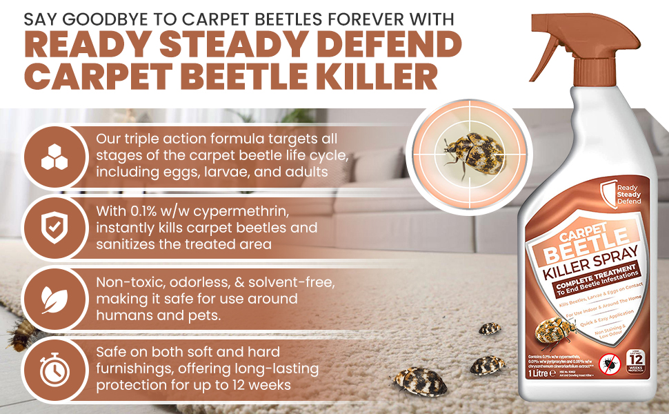 Carpet Beetle Killer Spray 1 Litre Complete Infestation Treatment