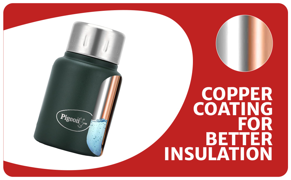 Pigeon Trivia Thermo Flask with copper coating for better insulation