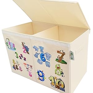 Animal numbers lid open toy box