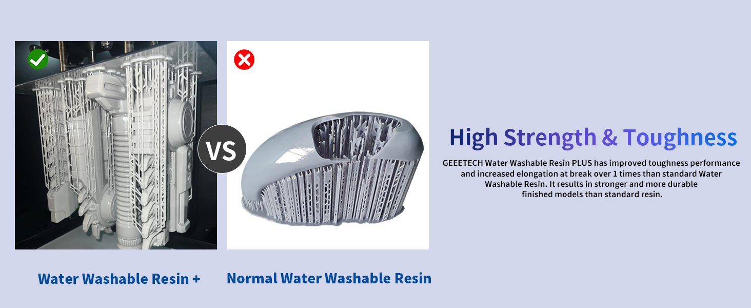 Water Wash 3D Printer Resin, 405nm High Precision UV-Curing 3D Resin