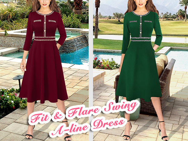 VFSHOW Womens Button Pockets Work Office Business Casual A