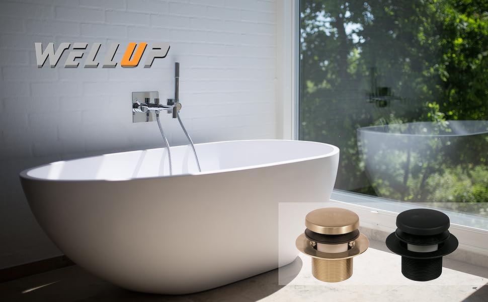 Black Bathtub Drain Tip Toe Tub Conversion Kit Assembly,Wellup Tub