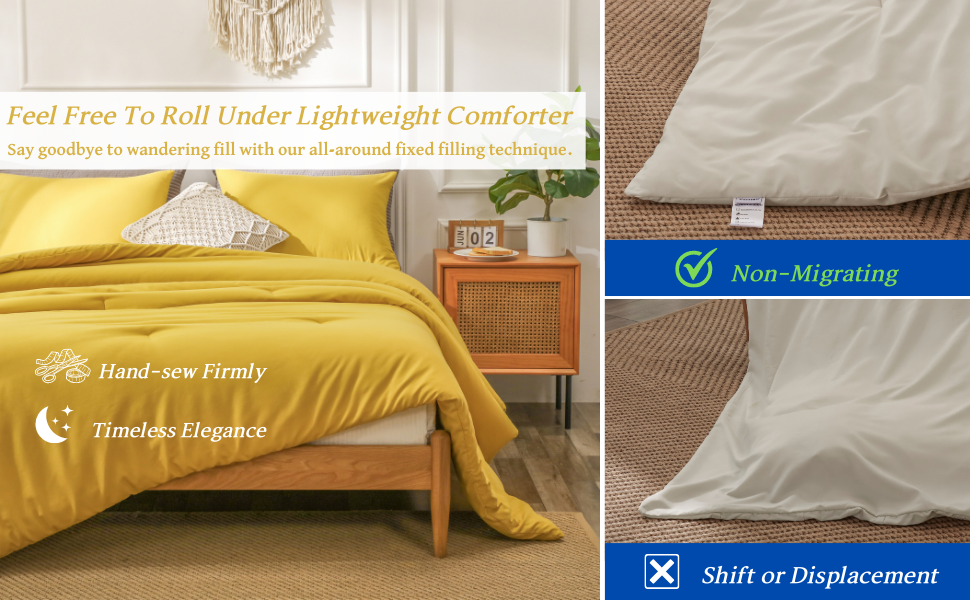 HAOWANER NonMigrating Fill Comforter for Queen Size Bed