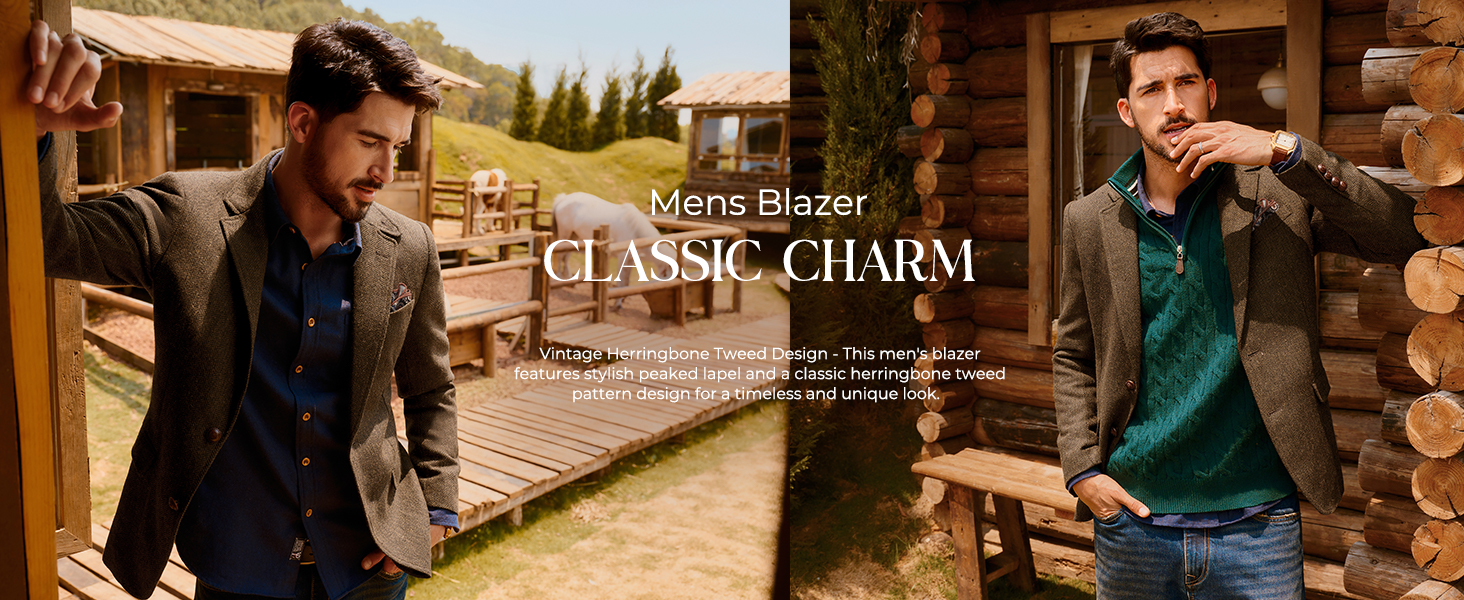Men tweed blazer