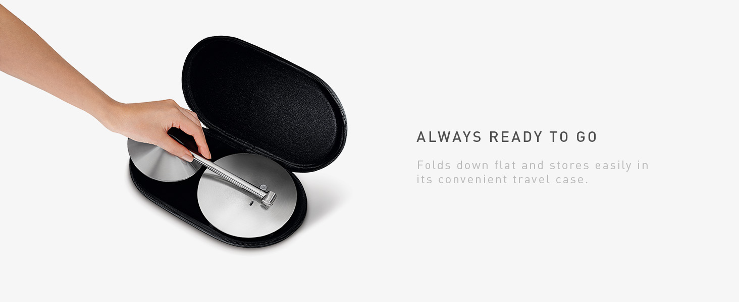 Always Ready to Go | Folds down flat and stores easily in its convenient travel case