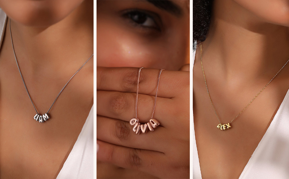 Bubble letter necklace