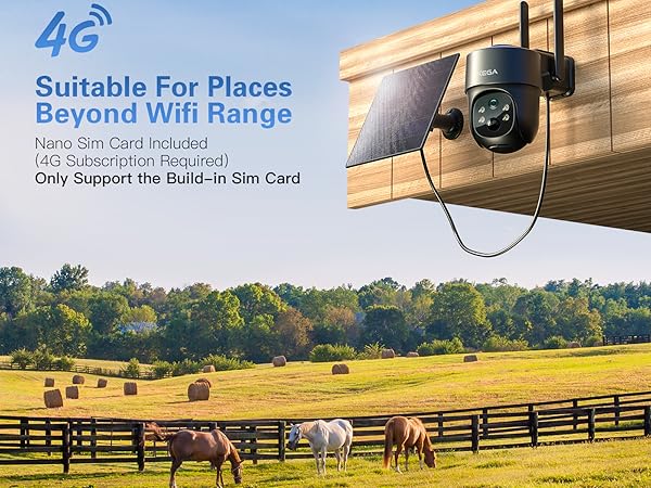 Amazon.com : Xega 4G LTE Cellular Security Camera Solar with
