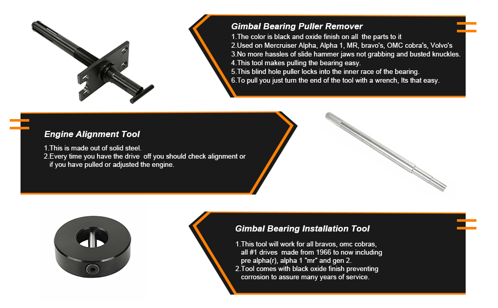 Gimbal Bearing Alignment and Install Kit, Heavy Duty Engine