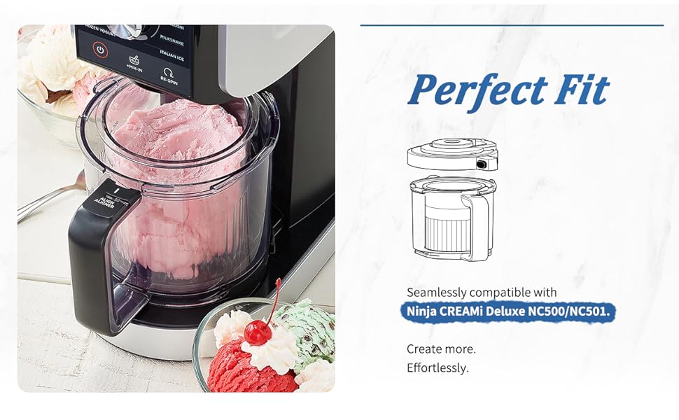 Premium 24 oz. Pint Containers for Ninja Creami Deluxe - 4 Pack | NC500, NC501 Series Compatible 