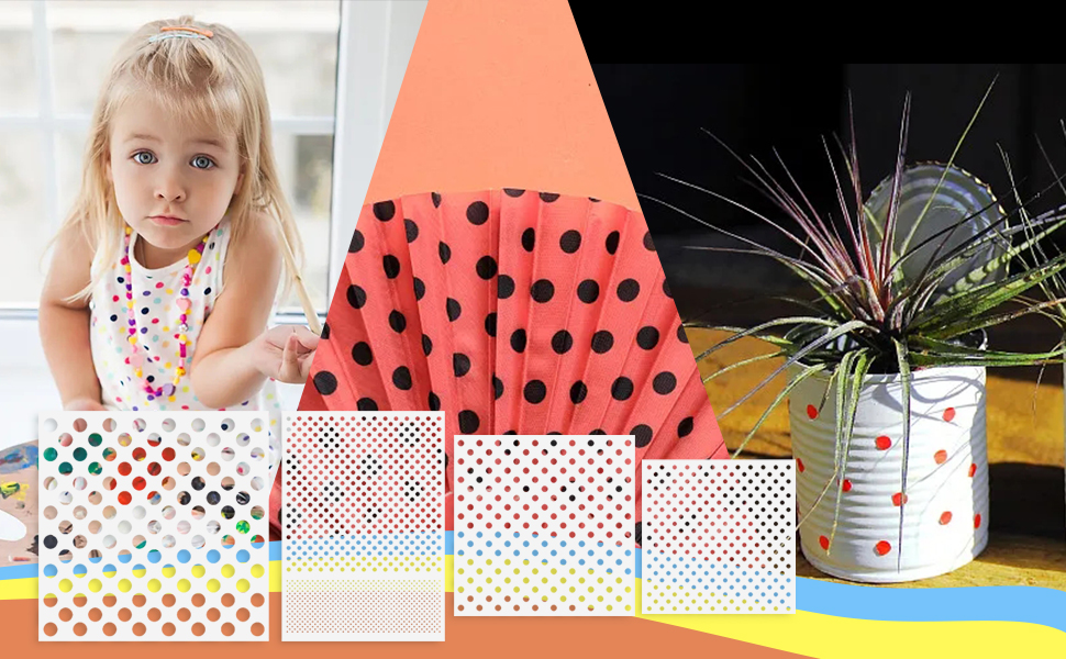 CIEOMODA Polka Dots Stencils,4 Pack Assorted Sizes