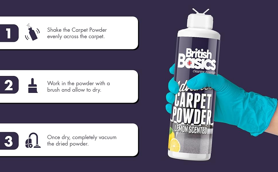BritishBasics Carpet Powder Refresher Removes Stains and Odours