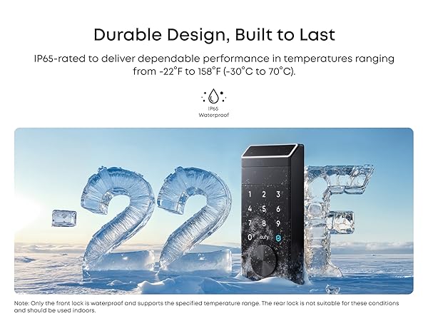 eufy smart lock with IP65 waterproof for -22°F temperature
