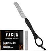 Facón Hair Razors for Cutting Hair - Professional Hair Styling Razor Kit with 11 Replacement Blad...