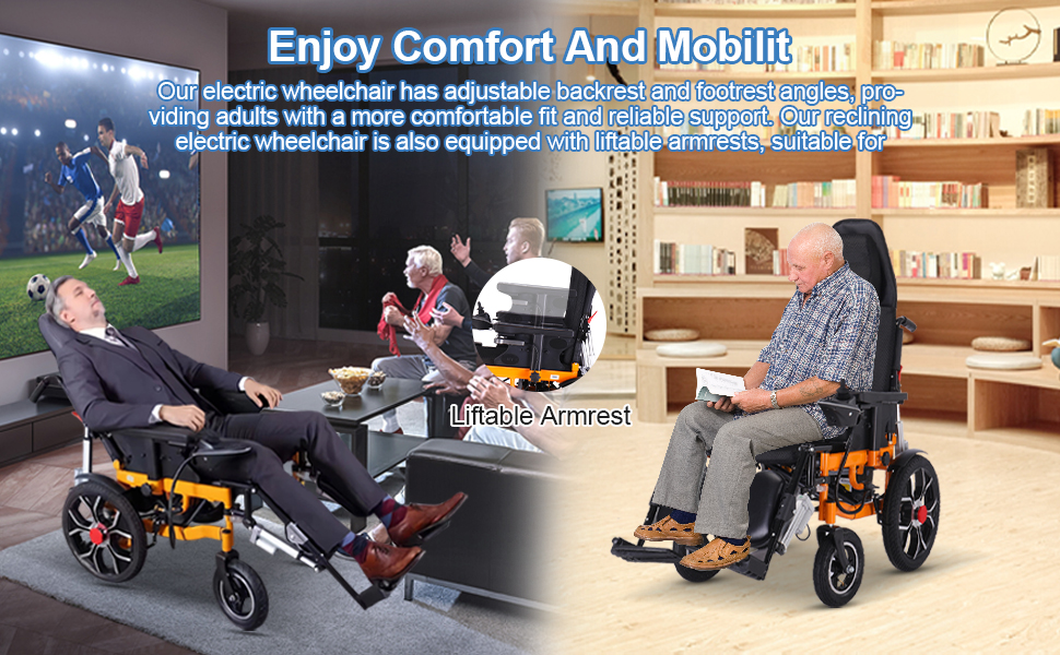 Reclining Electric Wheelchairs for Adults,20 Miles Long