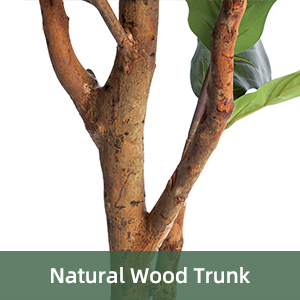 6ft Faux Fiddle Leaf Fig with Natural Wooden Trunk
