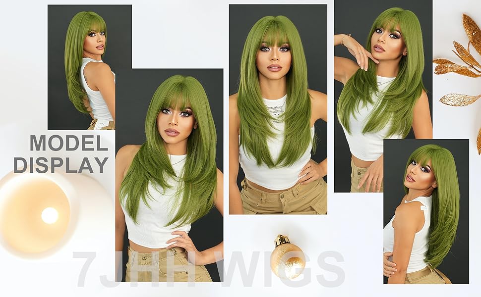 彊美人70XS1830 1220 1420 1826 2030 2230 304 7JHH Long Blonde Wig with Bangs | 25-Inch Heat Resistant
