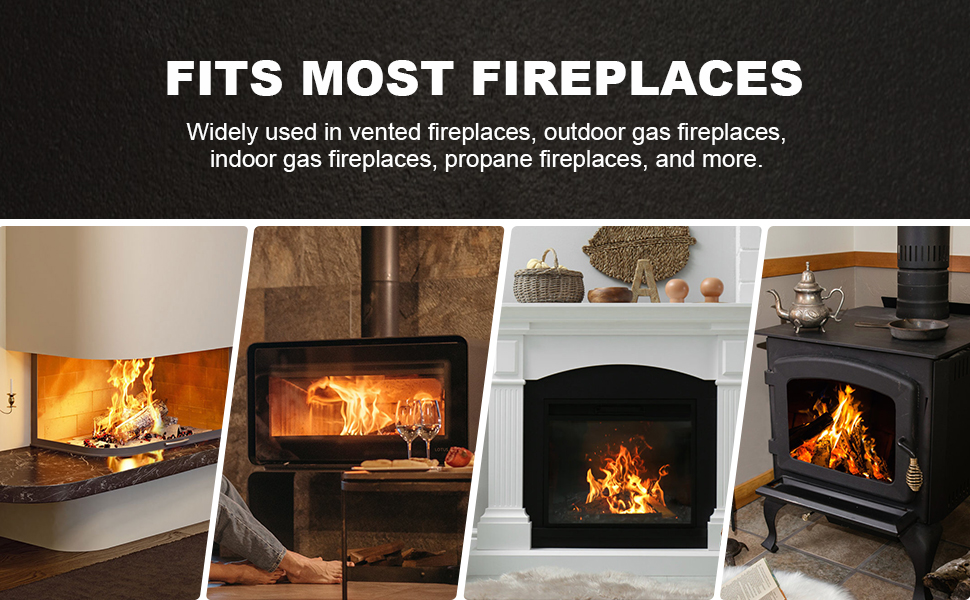 HEXELE Fake Gas Fireplace Logs Set, Large Faux Ceramic Wood