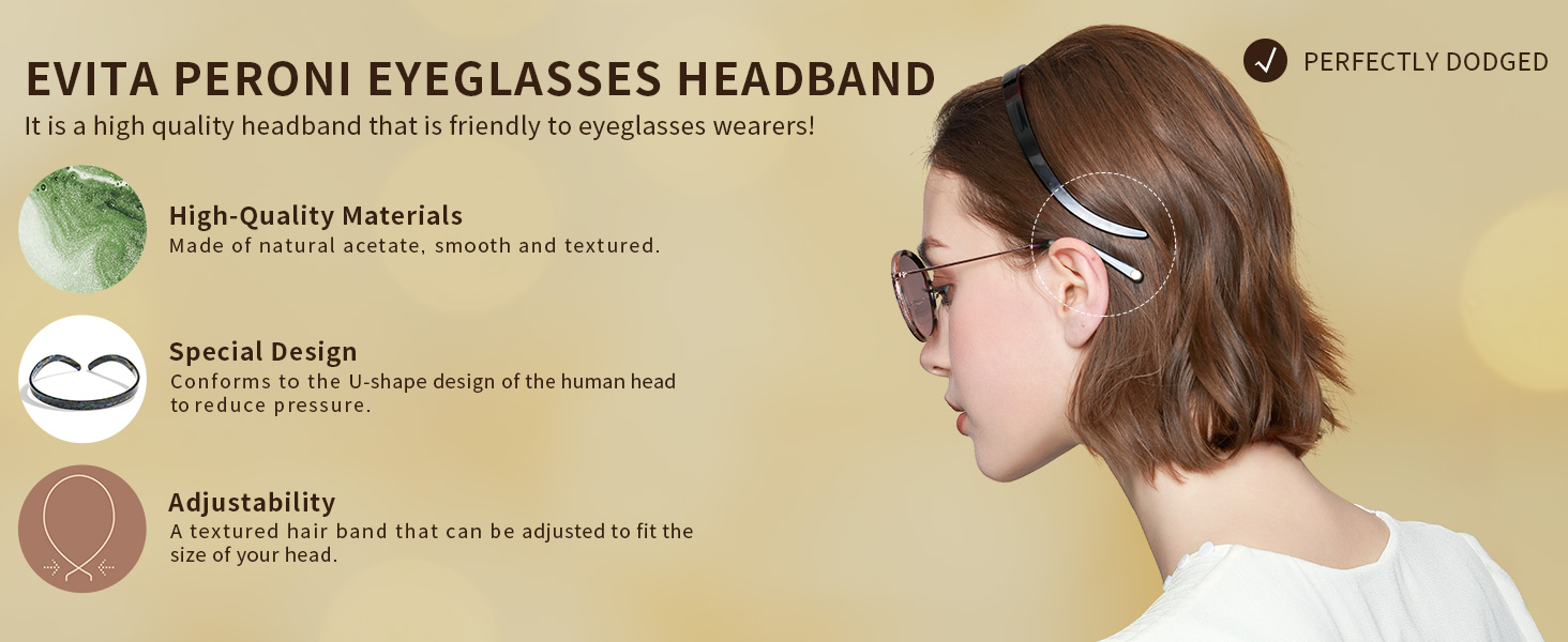 EVITA PERONI Hair Band Designed for Eyewear No Pressure