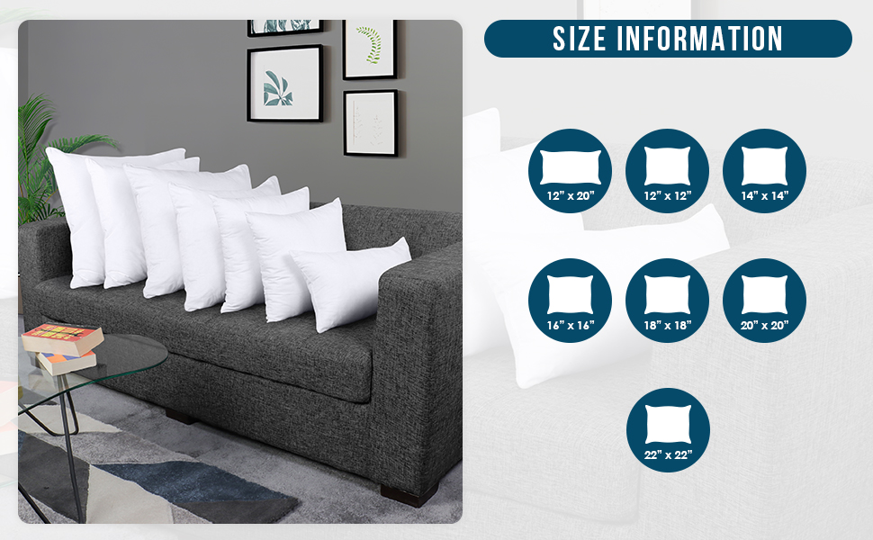 Utopia Bedding Throw Pillow Inserts (Set of 4, White), 12 x