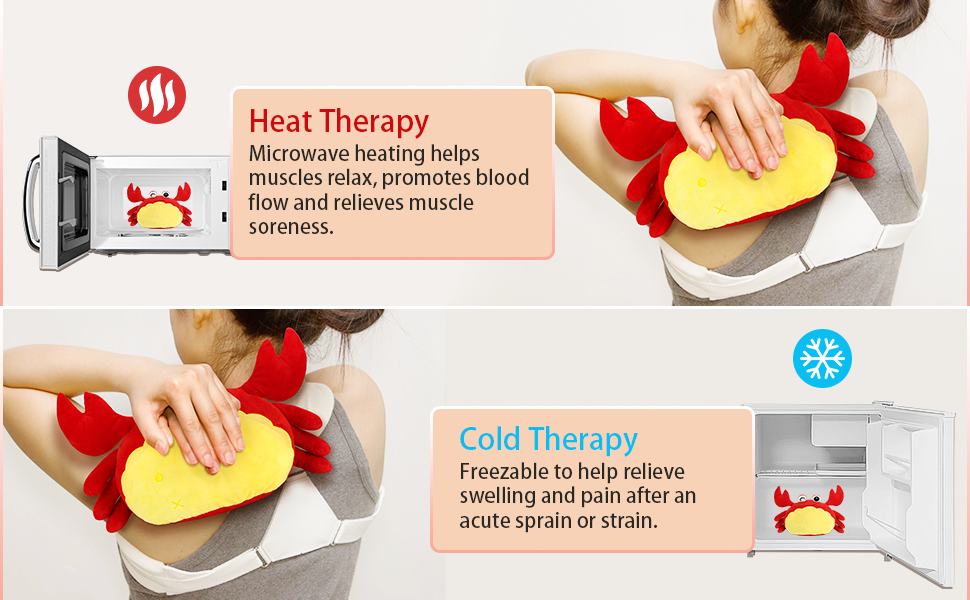 18.5" Crab Microwave Heating Pads, Removable Filling