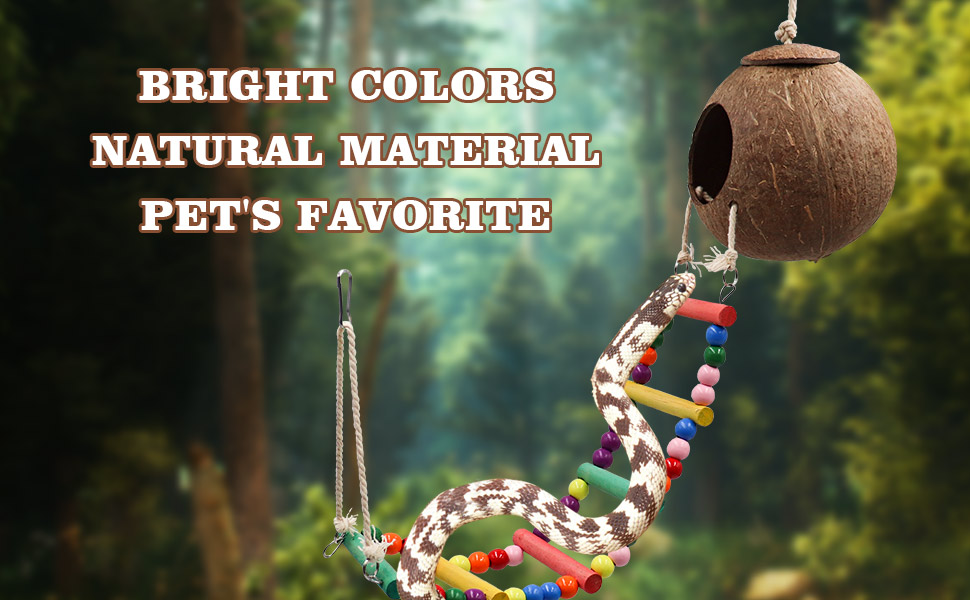 Natural Coconut Reptile Hideout with Ladder