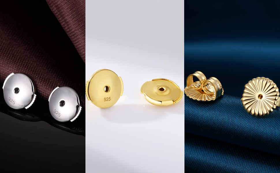 Earring Backs Silver Earring Backs Circle Earring Backs for