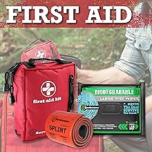 Small First Aid Kit + Splint + Small Pack Wipes