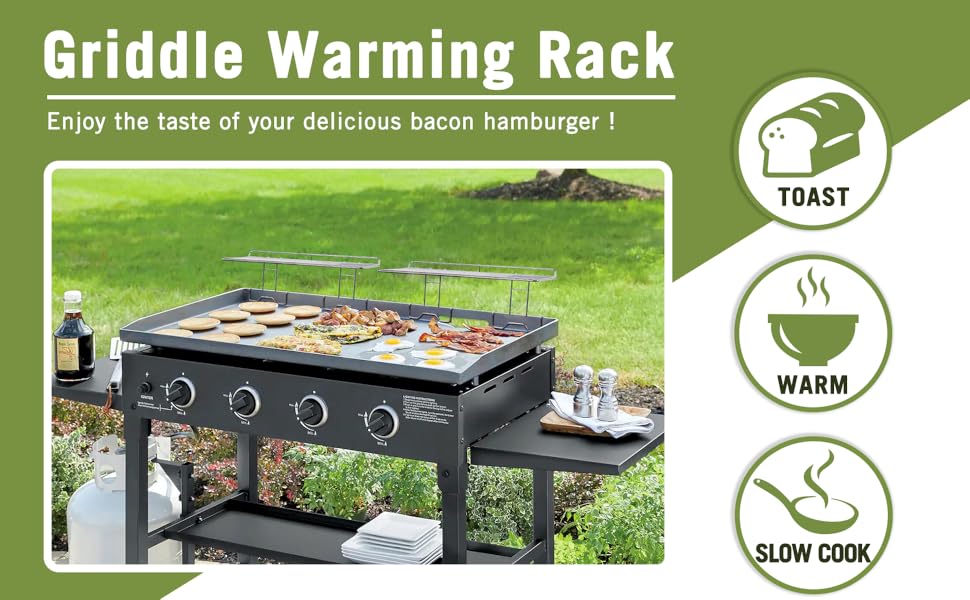 Geesta 2Pcs Blackstone Griddle Warming Rack, Grill Warming