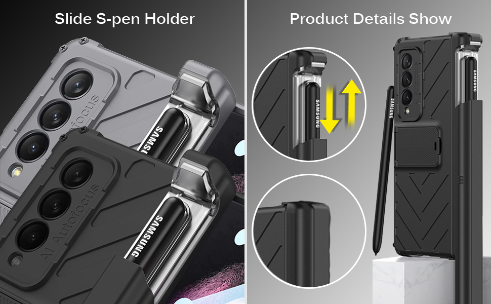 Miimall for Samsung Galaxy Z Fold 3 Case with Hinge Protection