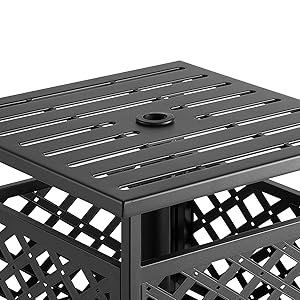 YODOLLA Parasol Bases Outdoor Umbrella Side Table With 1.58" Umbrella Hole, Umbrella Side Square Table For Deck, Pool, Garden, Black 13 outdoor umbrella side table,stand patio bistro table,beautiful side table, umbrella bistro table