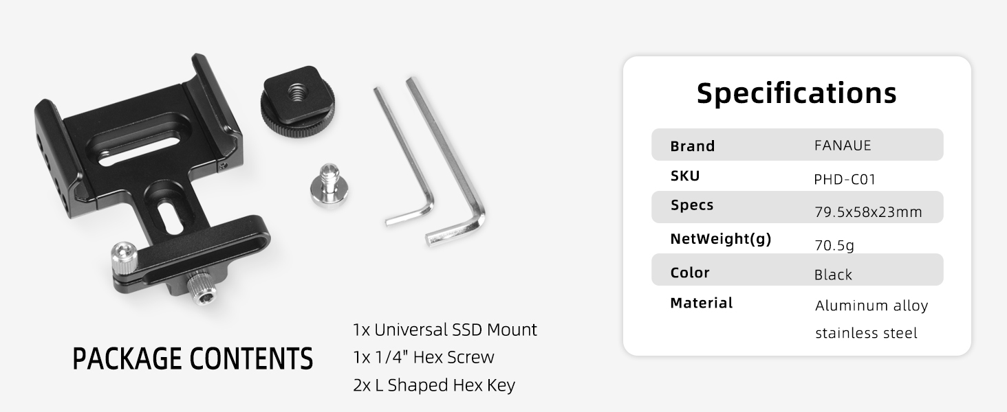 SSD Mount Bracket SSD Holder for Samsung T5/T7 SSD
