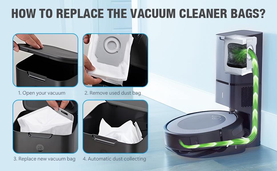 14 Pack iRobot Vacuum Bags Roomba Bags for iRobot i & S & J