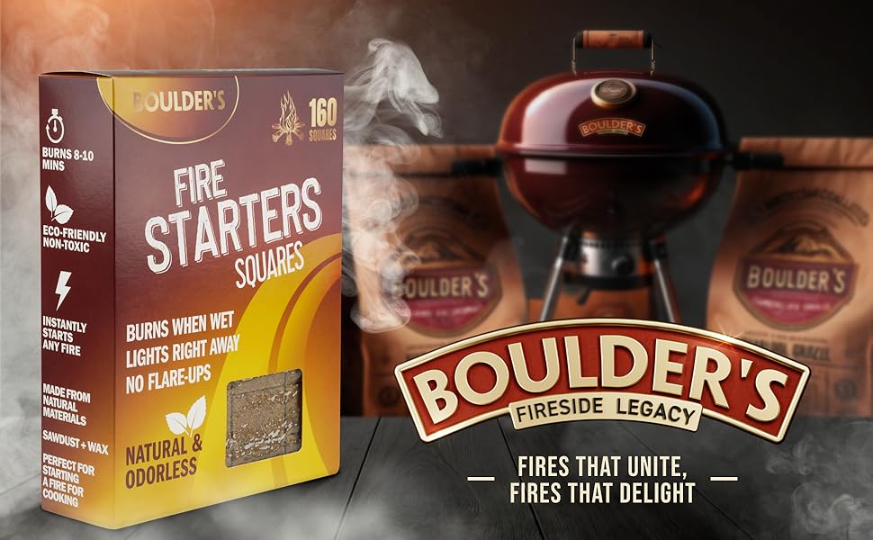 Boulder's 160Pack Natural Firestarter Cubes Ecological