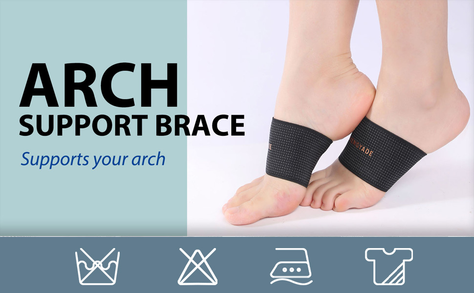 Copper Compression Arch Support 2 Plantar Fasciitis Adjustable Velcro Arch Brace