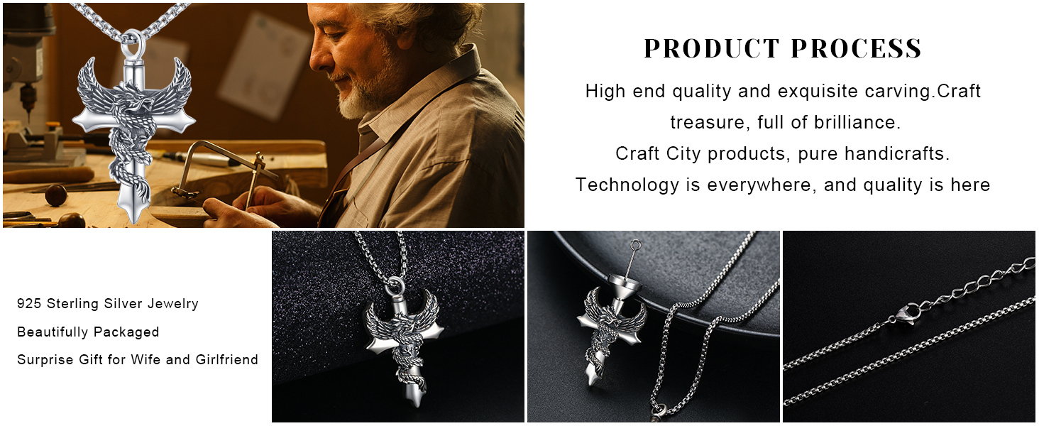 Kreuz Drachen Schwert Anhänger