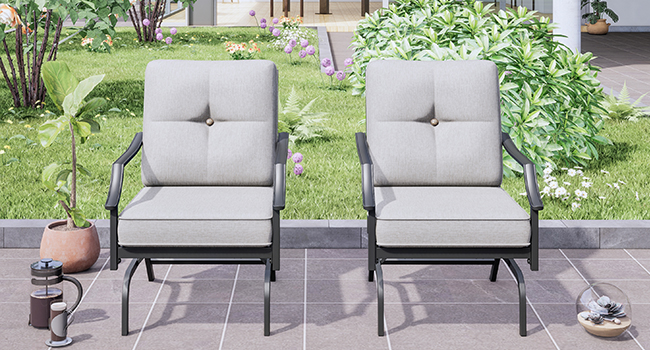 Amazon.com: Top Space Rocking Patio Chairs Outdoor Metal Furniture ...