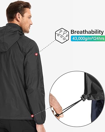 mens rain jackets waterproof with hood waterproof jackets for men packable rain jacket mens